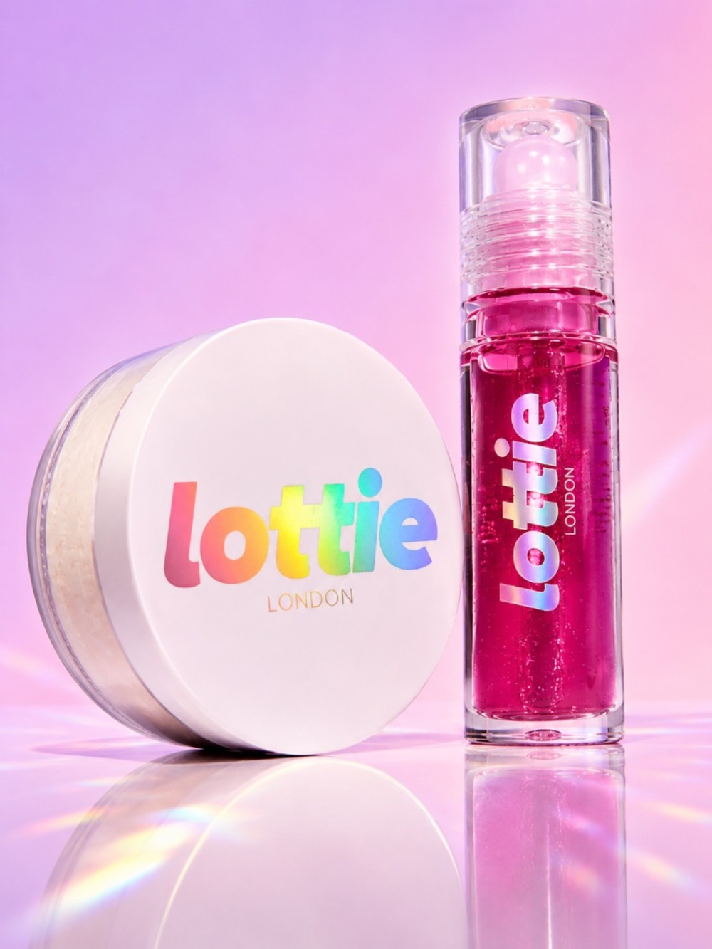 Lottie London Lip Oil + Ready Set Go Setting Powder Bundle NWT